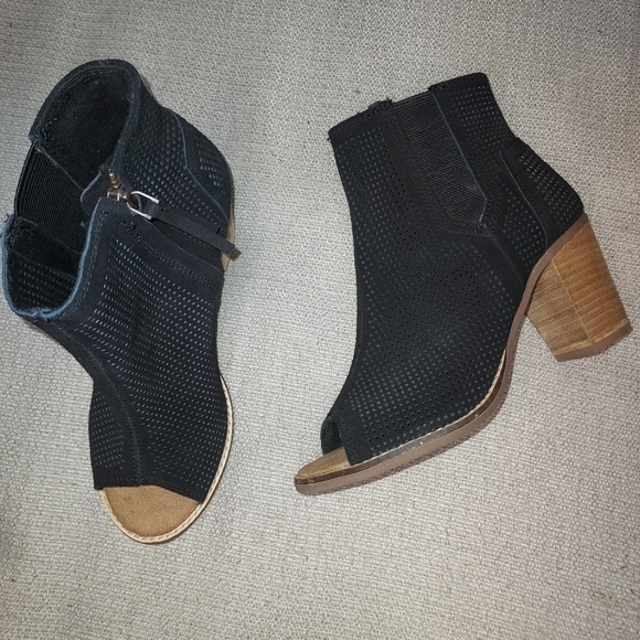 TOM'S peep toe booties - Picture 1 of 9